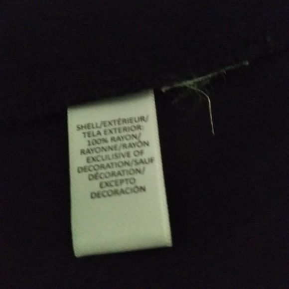 𝅺LOFT Off Shoulder navy pullover daisy collar women Shift Dress tie cuff. Sz. S - Picture 9 of 10